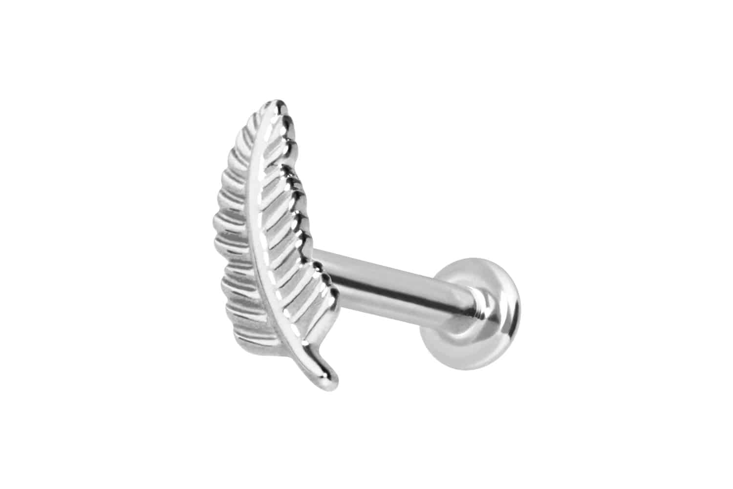 14 Karat Gold Labret Piercing mit Push Fit FEDER